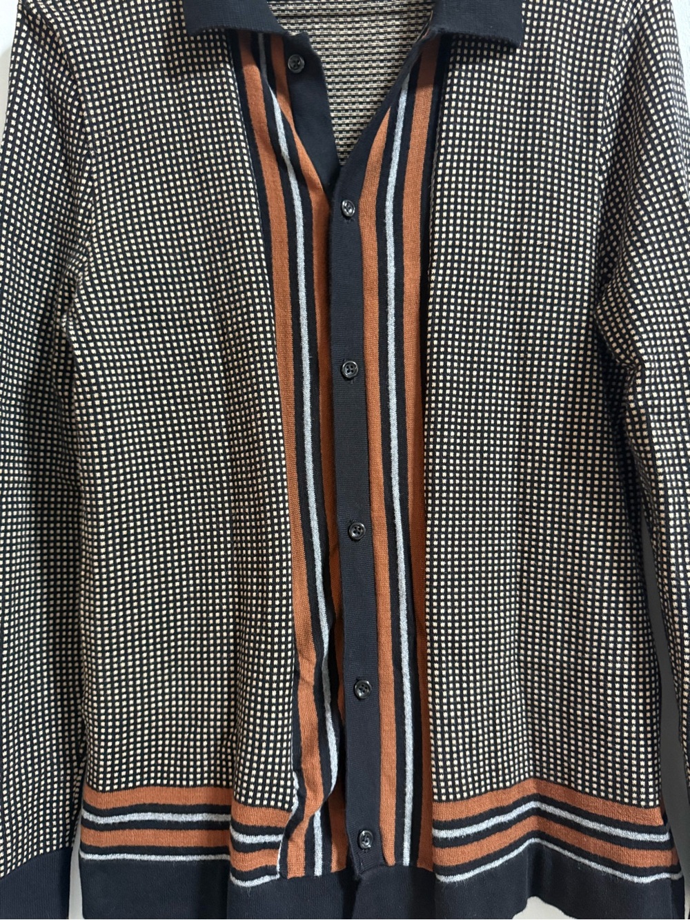 Express Black and Brown Textured Knit Cardigan - Picture 4 of 6